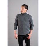 Brng Slimfit Balıkçı Yaka Erkek Triko Kazak - 2XL - Gri
