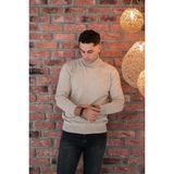 Brng Slimfit Boğazlı Likralı Erkek Triko Kazak - Açık Kahve