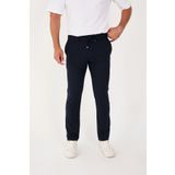 BROCARD Erkek Jogger Pantolon Slim Fit Bel Yarım Lastikli Likralı Lacivert Kumaş Pantolon