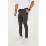 BROCARD Erkek Jogger Slimfit Bel Yarım Lastikli Duble Paça Antrasit Kumaş Pantolon