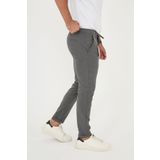 BROCARD Erkek Jogger Slimfit Bel Yarım Lastikli Duble Paça Koyu Gri Kumaş Pantolon