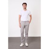 BROCARD Erkek Regular Fit Geniş Kesim Likralı Pamuklu Esnek Gri Chino Kanvas Pantolon