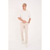 BROCARD Erkek Slim Fit Dar Kesim Likralı Pamuklu Esnek Chino Kanvas Pantolon Bej