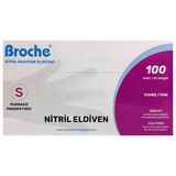 Broche Nitril Pembe Small 100'lü Muayene Eldiveni
