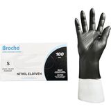 Broche TEK KULLANIMLIK PUDRASIZ NİTRİL ELDİVEN S BEDEN SİYAH 100'LÜ