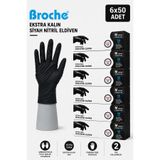 Broche ULTRA EXTRA KALIN (5 GR) SİYAH NİTRİL MUAYENE ELDİVENİ 6'LI PAKET M BEDEN