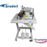Broderi BD-700 4 Iplik Sessiz Kafadan Motorlu Mekanik Overlok Makinası ( Mini Masalı 55CM )