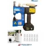 Broderi BD-9-12 Şarjlı Çuval Ağzı Dikiş Makinası Yağdanlıklı Yeni Model + 12 Bobin İp