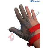 Broderi Paslanmaz Çelik Örgü Kasap ve Kesim Eldiveni 3 Parmak