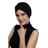 BROKAR BANTLI SİYAH ASTARLI HAZIR TÜRBAN TESETTÜR BONE