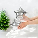 Brokoli Home 10 Inç 25 Cm Gümüş Yıldız Folyo Balon Set 5 Li ,Doğum Günü,Parti,Kutlama
