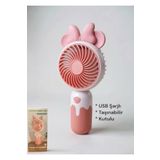 Brokoli Home Cartoon USB Şarjlı El Fanı Mini Taşınabilir Yaz Serinleticisi Vantilatör
