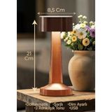 Brokoli Home Dokunmatik Masa Gece Lambası Dokunmatik Lamba Abajur LED Şarjlı Masa Lambası Ledli Gold Rose 21 cm - Rose Gold