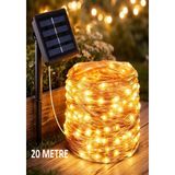 Brokoli Home Güneş Enerjili 20 Metre Peri LED Işık 200 LED 8 Mod Dış Mekan Ağaç Balkon Solar Bahçe Aydınlatma - Gün Işığı