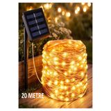 Brokoli Home Güneş Enerjili 20 Metre Peri Led Işık 200 Led 8 Mod Dış Mekan Ağaç Balkon Solar Bahçe Aydınlatma