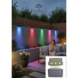 Brokoli Home Güneş Enerjili 3 LED Li Duvar Aydınlatma Köşebent 5 Renkli Dekoratif Aydınlatma Bahçe Dekorasyon - Çok Renkli