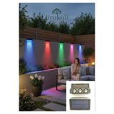 Brokoli Home Güneş Enerjili 3 LED li Duvar Aydınlatma Köşebent 5 Renkli Dekoratif Aydınlatma Bahçe Dekorasyon