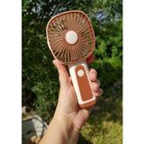 Brokoli Home Mini Fan USB Şarjlı Mini El Fanı Taşınabilir Vantilatör 3 Kademeli Sessiz Fan Telefon Tutucu Kahvere