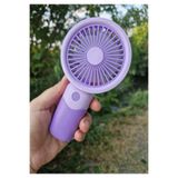 Brokoli Home Mini Fan USB Şarjlı Mini El Fanı Taşınabilir Vantilatör 3 Kademeli Sessiz Fan Telefon Tutucu Mor Re