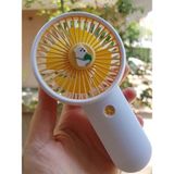 Brokoli Home Şarjli Mini El Fanı Masa Fanı Soğutucu Masa Üstü Vantilatör USB Stantlı Cep Telefonu Tutucu Sarı - Sarı - Beyaz
