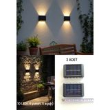 Brokoli Home Solar Güneş Enerjili 10 LED Li Aplik Duvar Aydınlatma Çift Yönlü Gün Işığı Bahçe Dekorasyon - Antrasit - Gün Işığı