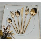 Brondoff 36 Parça Gold Titanyum Çatal Kaşık Bıçak Takımı