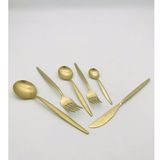 Brondoff Lizbon 36 Parça Mat Titanyum Gold Çatal Kaşık Bıçak Seti