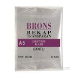 Brons Br-443 Hazır Defter Kabı A5 Şeffaf Bantlı 25 'li Paket
