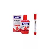 Brons Doldurulabilir Beyaz Yazı Tahtası Kırmızı Kalemi + Trix Mürekkebi 10 Ml - Kırmızı Tkm