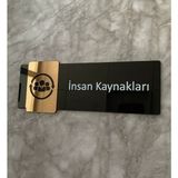 Bronz Aynalı Siyah Parlak Seri Insan Kaynakları Kapı Isimliği - 1 Adet