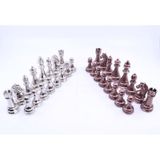 Bronz - Gumus Buyuk Boy Metal Zamak Satranc Tasi