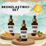 Bronzlaştırıcı Bitkisel Set Havuç Yağı 20 ml + Kakao Yağı 20 ml + Fındık Yağı 20 ml - 100 ml