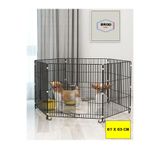 BROOHOME Köpek Çiti Kafesi 67cm X 63 cm 6 Parça Panel Çit- Siyah Renk/oyun Eğitim Alanı
