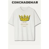 Brooklyn 99 Baskılı Premium Oversize Pamuklu T-Shirt - Beyaz