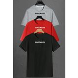 Brooklyn Baskili Unisex Oversize 3'Lu T-Shirt Paketi