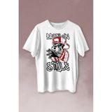 Brooklyn Hip Hop Rap Music Grafitti Baskılı Tişört Unisex T-Shirt - Beyaz - XL