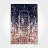 Brooklyn Lacivert Çizgili Modern Geometrik Etnik Desenli Boho Makinada Yıkanabilir Hav Toz Vermez Leke Tutmaz Kaymaz Taban Dijital Makine Baskı Halı Oturma Odası Salon Yolluk Koridor Mutfak Halısı