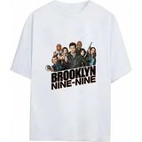 Brooklyn Nine-Nine Unisex Oversize %100 Pamuklu T-Shirt - Beyaz - XL