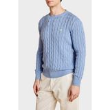 Brooks Brothers %100 Pamuk Saç Örgü Desenli Bisiklet Yaka Kazak Erkek Kazak BBSS26MKL030116 - Açık Mavi
