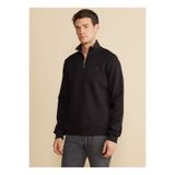 BROOKS BROTHERS Bato Yaka Siyah Erkek Sweatshırt BBFW25MSW005