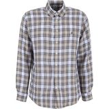 Brooks Brothers Bej Erkek Düğmeli Regular Fit Ekoseli Gömlek BBSS26MSH028 - Kahve - Bej