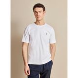 Brooks Brothers Beyaz Erkek Bisiklet Yaka Standart Logo Baskılı T-Shirt BBSS26MTS018 - 2XL