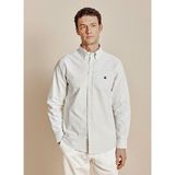 Brooks Brothers Beyaz Erkek Düğmelmi Regular Fit Çizgili Gömlek BBSS26MSH021 - Yeşil - Beyaz - XL