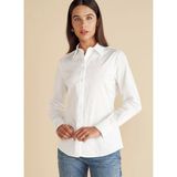 Brooks Brothers Beyaz Kadın Slim Fit Logo Nakışlı Business Gömlek - 38