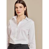 Brooks Brothers Beyaz Kadın Slim Fit Nakışlı Gömlek BBSS26FSH027 - 36