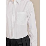 Brooks Brothers Beyaz Kadın Standart Fit Çizgili Gömlek BBSS26FSH010 - 38