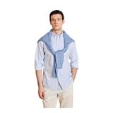 BROOKS BROTHERS Beyaz - Mavi Düğmeli Regular Fit Çizgili Gömlek, M, 5003352406, Çok Renkli, Erkek