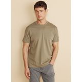 Brooks Brothers Bisiklet Yaka Açık Haki Erkek T-Shirt BBFW25MTS004