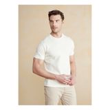 BROOKS BROTHERS Bisiklet Yaka Bej Erkek T-Shirt BBSS25MTS011