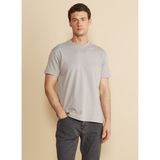 Brooks Brothers Bisiklet Yaka Gri Erkek T-Shirt BBFW25MTS004